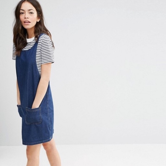 new look denim pinafore